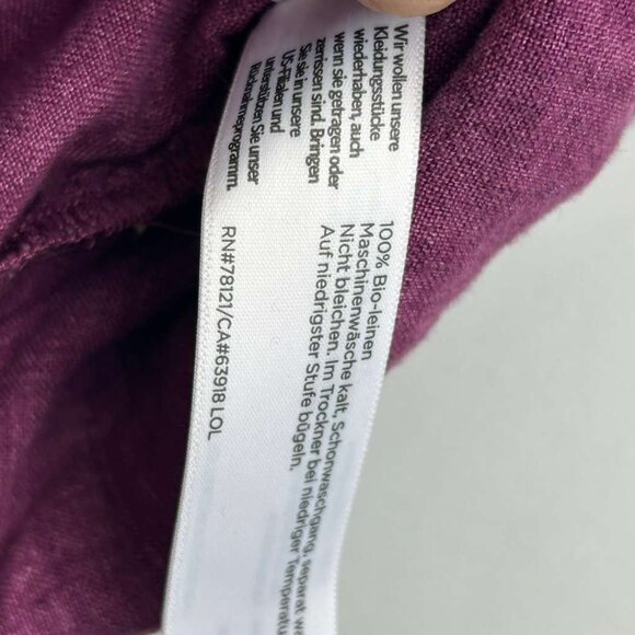 Eileen Fisher Women's Small 100% Organic Linen Long Sleeve Pink Tunic Shirt Top - Picture 4 of 11